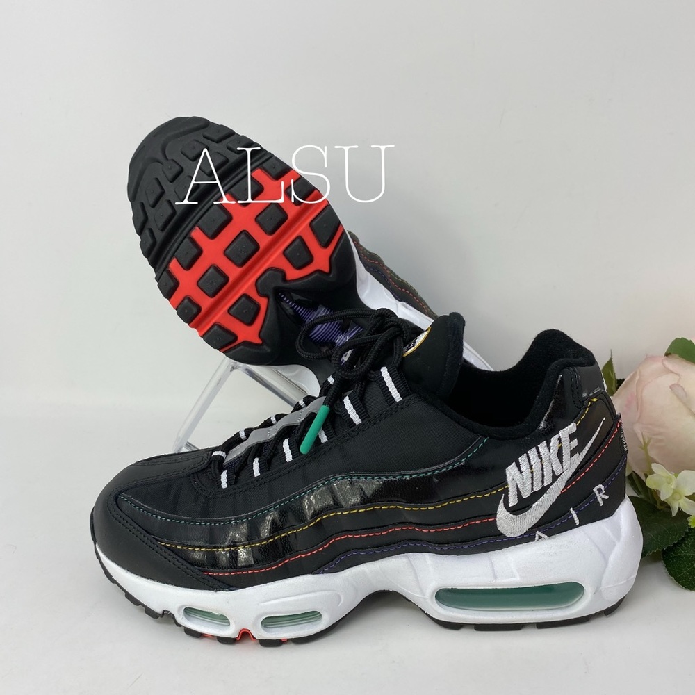 Nike Air Max 95 Premium Black Flash Crimson W - Picture 7 of 8